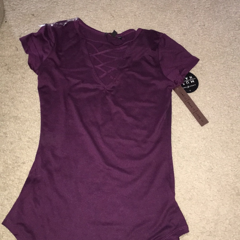 Purple criss cross top